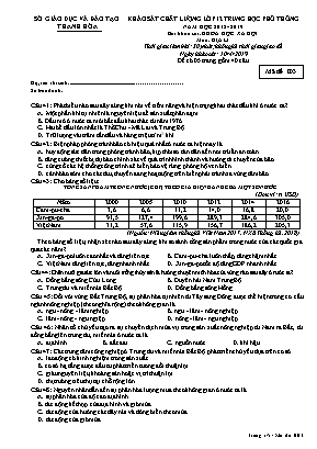 Đề khảo sát chất lượng môn Đại lý Lớp 12 - Mã đề 003 - Năm học 2018-2019 - Sở giáo dục và đào tạo Thanh Hóa
